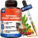 Naturlige katte & hunde Gær Infektion Anti Itch Behandling - Itchy Ører, Hud & Allergi Symptomer Relief - Reducerer inflammation & Relieves Irritation - Urtemedicin Supplement Drops