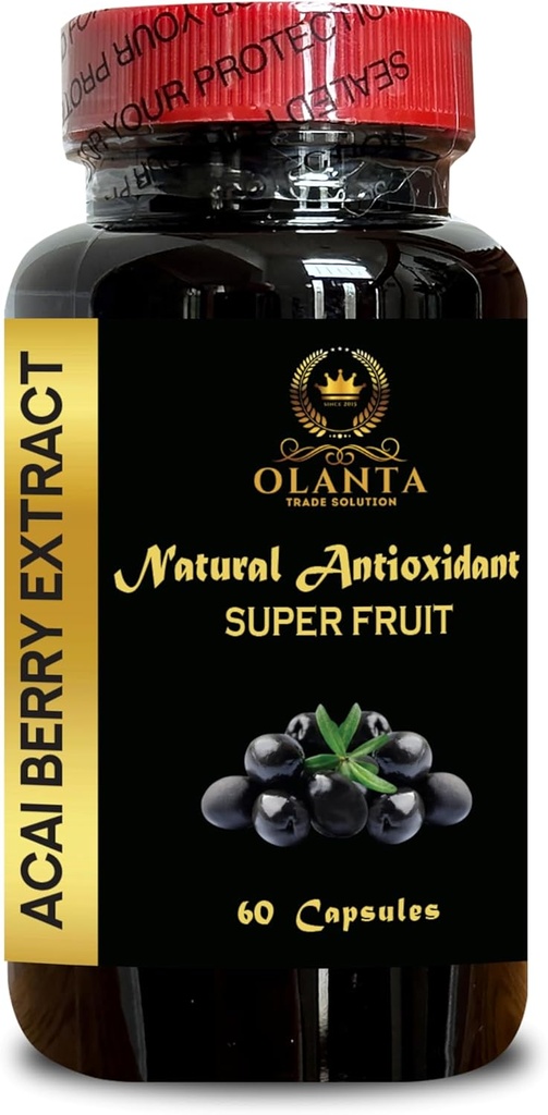 ACAI Berry Extract - Antioxidants Supplement, Acai Pills, Acai Berry Powder, Gluten Free, Wellness Boost Formel - Flaske 60 Kapsler