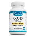 EuroMedica CoQ10 100 mg - Cellular Energy Support - Højere Absorption CoQ10 Chewable Supplement - Nutritional Supplement til hjælp sund aldring & hjerne sundhed - 30 tyggetabletter
