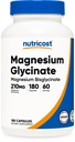 Nutricost Magnesium Glycinat kapsler (180 kapsler, 210 mg per servering) - Magnesium Glycinat supplement til Gentle Absorption
