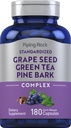Piping Rock Grape Seed, Green Tea & Pine Bark Complex 124; 180 Capsules Measures 124; Standardized Extract