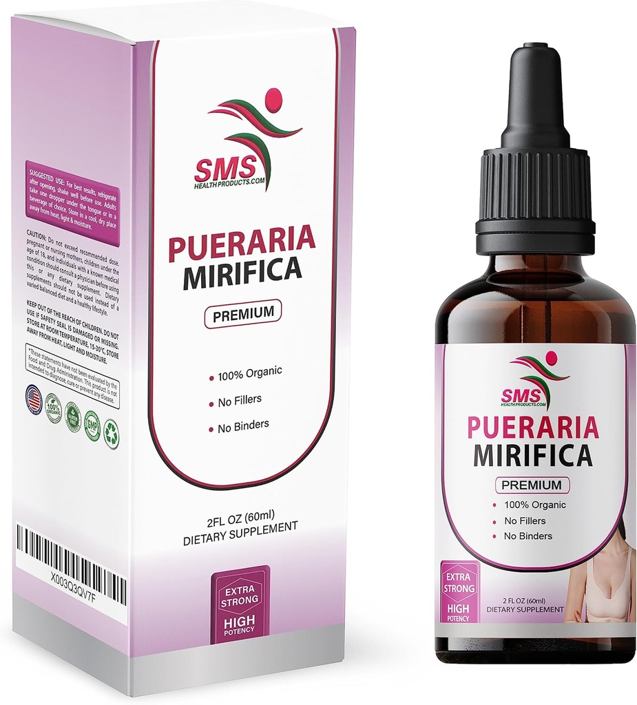 Pueraria Mirifica Drops • 124; Premium Grade • 124; Urtevæske ekstrakt • 124; Non- GMO, Organisk, Vegan, Alkoholfri tinktur • 124; 2 Fl Oz (60ml)