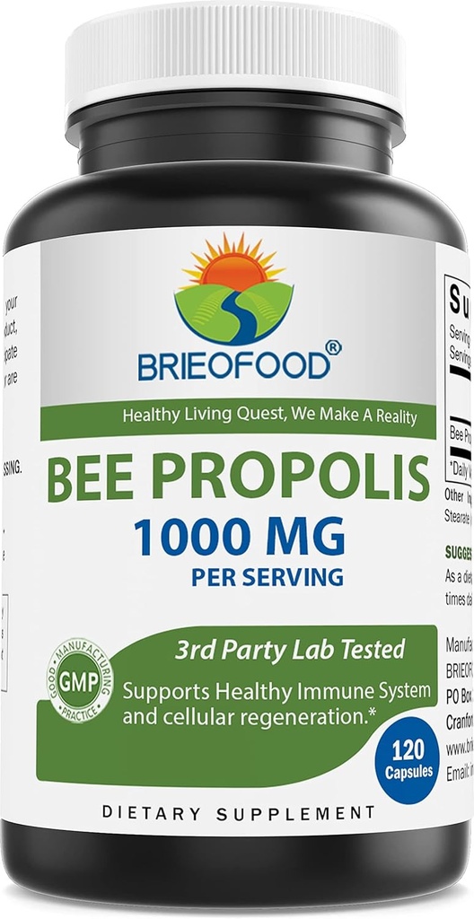 Brieofood Bee Propolis 1000mg per servering - 120 kapsler