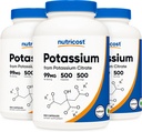 Nutricost Kalium Citrat 99mg, 500 kapsler (3 flasker)