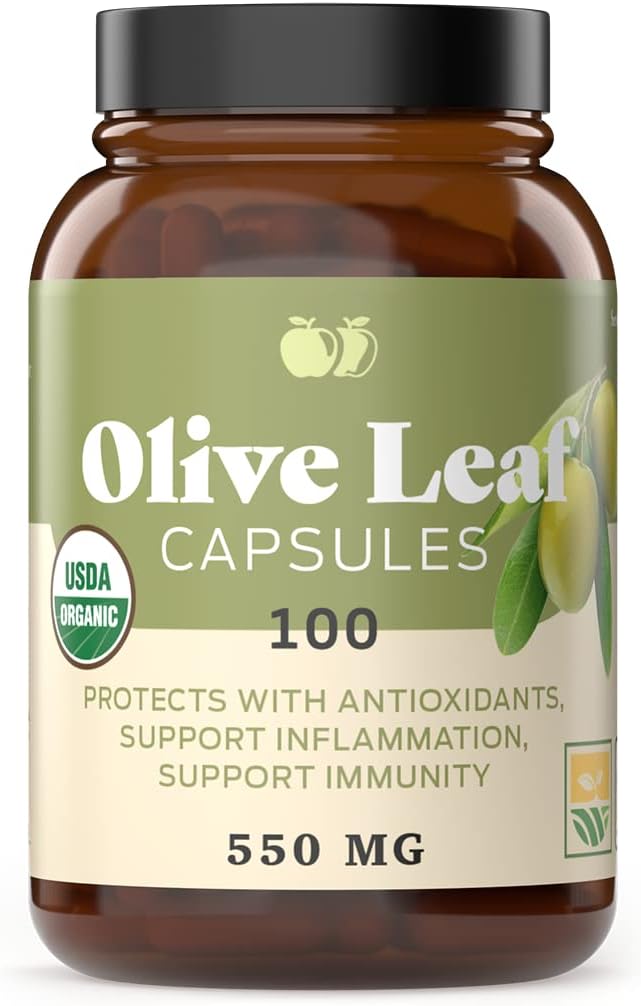 Komplette naturlige produkter Organiske Olive Leaf kapsler - 550mg, 100 Tæl, 1100mg pr Servering