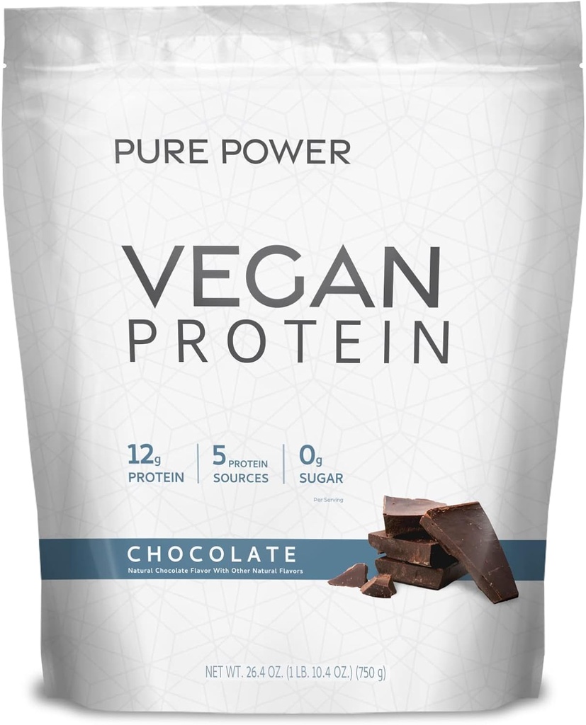 Dr. Mercola Vegan Protein Chocolate - Perfect Blend Of Pea, Hamp, Chia, Chlorella & Kartoffel Proteins - Glutenfri - Naturlig smag - 1 LB 6,5 oz (750g)