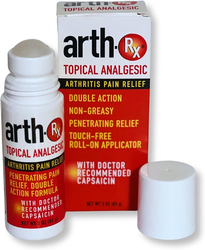 Tematisk analyse Arthritis Pain Relief, varme Penetraating Capsaicin Roll on, Maksimal Relief for Gigt, Muskel, Fælles og Rygsmerter 3 oz