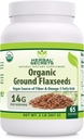 Herbal Secrets USDA Organic Ground Flaxseeds 2 Lbs Powder | 14 Grams Per Serving | 65 Servings | Excellent Vegan Source of Fiber & Omega -3 Fatty Acids | Non-GMO (2 Lb | 1 Pack)