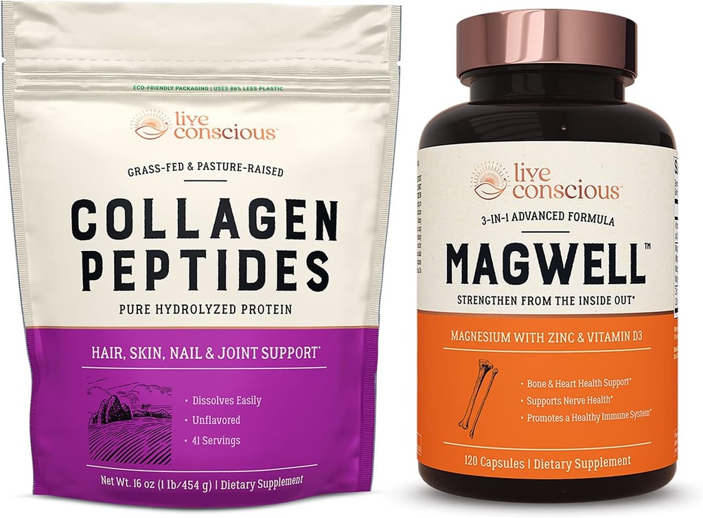 Live Bevidsthed Collagen Peptider & MagWell Magnesium Zink & Vitamin D3