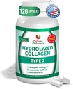 Kollagen type 2 Hydrolyzed Supplement med Chondroitin og Hyaluronic, for sundt hår, hud, og negle, ingen fyldstoffer, tilsætningsstoffer, og ingen kunstige farver - 120 Vegetariske kapsler