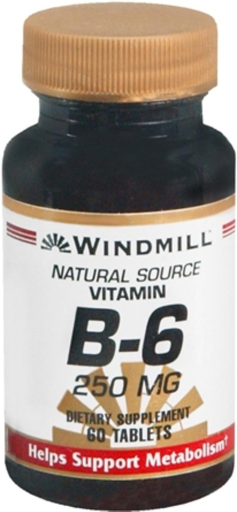 Windmill Vitamin B- 6 250 mg tabletter 60 tabletter (pakke med 2)