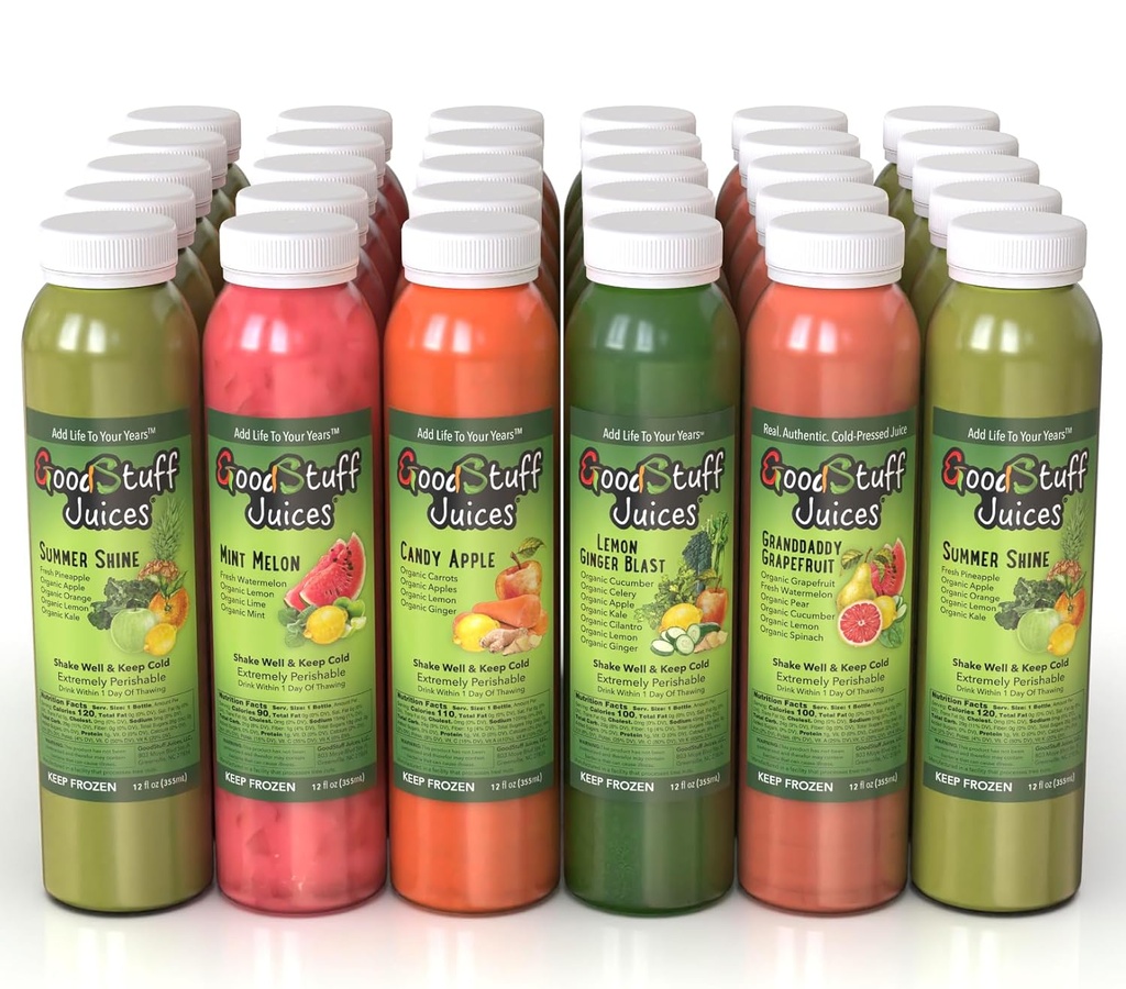 5 dages Sommer Slim Juice Cleanse by Good Stuff Juices - Cold- Pressed - Premium Taste - 30 Juices - 12oz