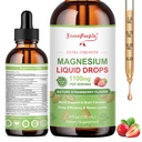 GREENPEOPLE Magnesium Glycinate Liquid Drop - 17- in-1 4Fl. Oz Triple Magnesium Complex supplement med Glycinate 400mg & Citrate 500mg Taurat / L- Theanin for rolige mood / muskel / søvn, Strawberry Flavor