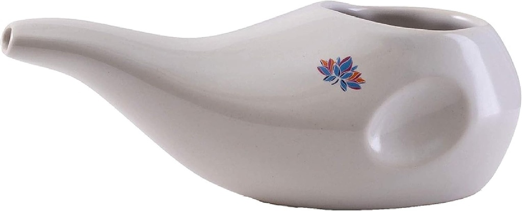Bedste ratede Keramisk Neti Pot - Ergonomisk design og håndlavet, Dove White