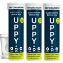 Uppy! Lemon- Lime Electrolyte Hydration Tablets - 30 Greve (3x10) - Opløser i vand til hurtig rehydrering - Til rejser, Sport & festivaler - Portable Electrolyte Wellness Drick