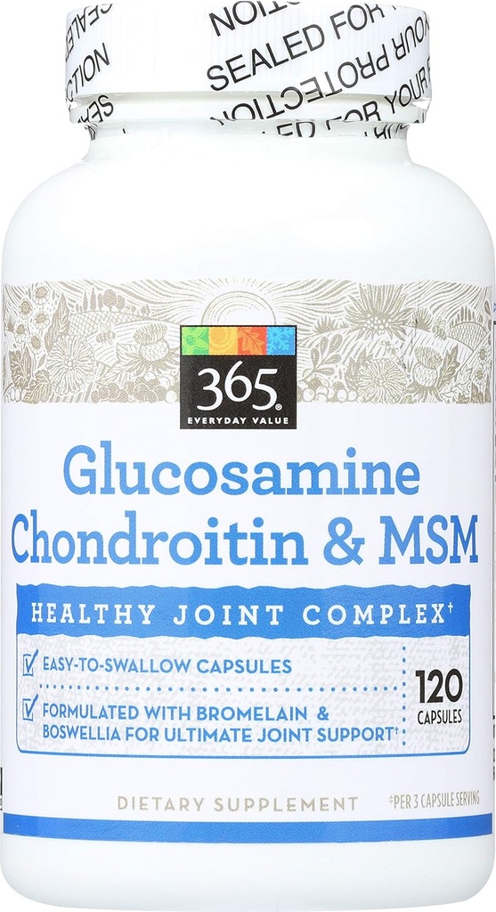 365 af Whole Foods Market, Glucosamin Chondroitin & MSM, 120 ke