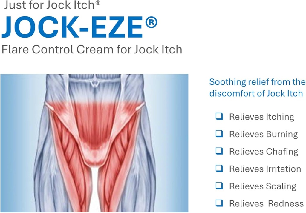 JOCKEZE Flare Control Cream (0.5oz) Bare for Jock Itch