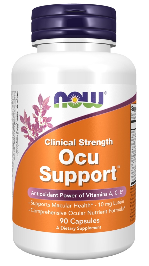 NOW Kosttilskud, Ocu Support ™ med FloraGLO ® Lutein, plus Vitamin A, C og E, 90 Veg kapsler
