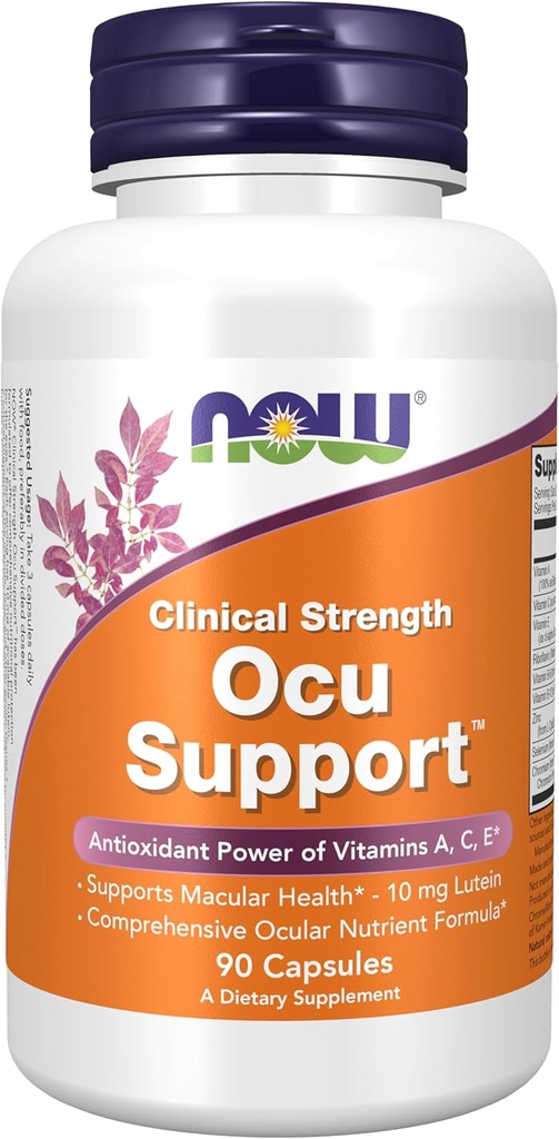 NOW Kosttilskud, Ocu Support ™ med FloraGLO ® Lutein, plus Vitamin A, C og E, 90 Veg kapsler