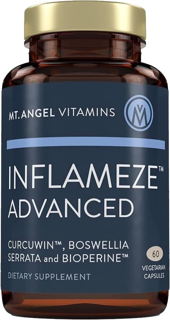 Mt. Angel Vitaminer: Inflameze Advanced. Fælles sundhed, kollagen beskyttelse, gurkemeje supplement, 60 kapsler