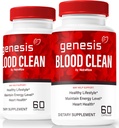 (2 Pack) Genesis blod rene kapsler - Officiel formel til støtte Detox & Rense, Naturlig støtte til velvære, Premium Genesis sundhed blod rene piller, GenesisBlood Clean Pastillas (120 Kapsler)