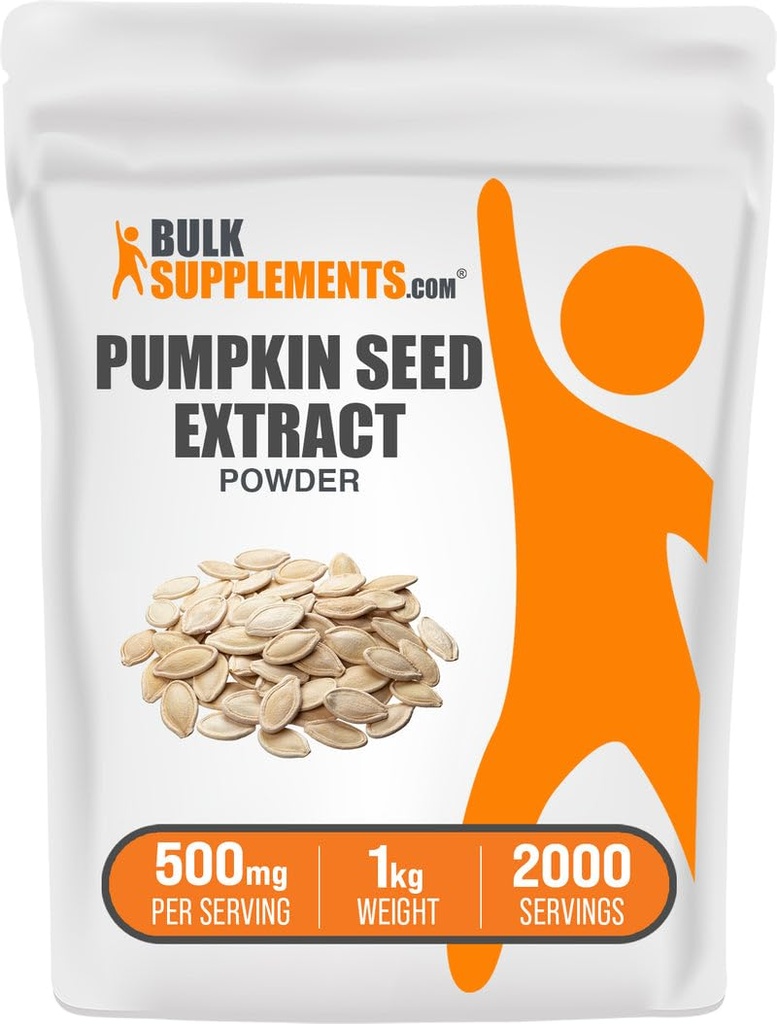 BulkSupplements.com Pumpkin Seed Extract Powder - Pumpkin Seed Supplement, Urte Supplement - Vegan & Gluten Free, 500mg per Serving, 1kg (2,2 lbs) (Pack of 1)