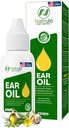 Organic Ear Oil for Ear Infektion - Natural Eardrops for Ear Pain, Swimmers Ear & Wax Fjernelse - Børn, voksne, Baby & Dog Earache Remedy - Ear Drops med Mullein, Hvidløg Made in USA (0.5 Oz)