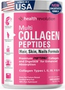 Multi collagen protein pulver, type I, II, III, V, X - 5 hydrolyseret collagen peptider, hud, hår, negle & joints, tredobbelt Raffineret for nem blanding, 99% Absorption Rate, Non-GMO, Gluten- Free, Unflavored
