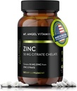 Mt. Angel Vitamin - Zink Citrate 50mg - Zink 50 mg Citrat Chelate - Natural Zinktilskud Lavet i USA - 60 Vegetariske tabletter