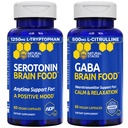 NATURLIGE STAKKER Serotonin & GABA Brain Food Bundle - Understøtter en positiv næring & Calmness * - 120 Total kapsler