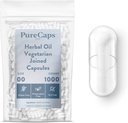 Purecaps USA - Tom Herbal Oil Vegetarian Vegan Pill Kapsler Størrelse 00 Budding124; 1.000 Forenede Pills Budding- 124; Klar 124; Non- GMO Certificeret 124; SLS, Gluten, Konserveringsfri