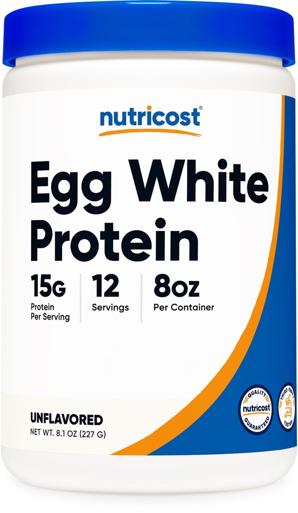 Nutricost Egg White Protein Powder 8oz (Unflavored) - Non- GMO, Gluten Free