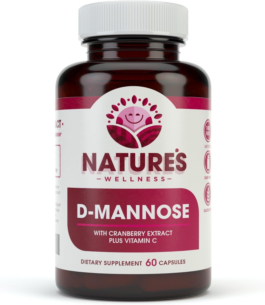 D MANNOSE med Cranberry Extract & C-vitamin - Urinary Tract UT Cleanse & Bstige Health - Beskytter mod urinære Tract Infektioner UTI - Natural Sund Flush & Detox Urenheder