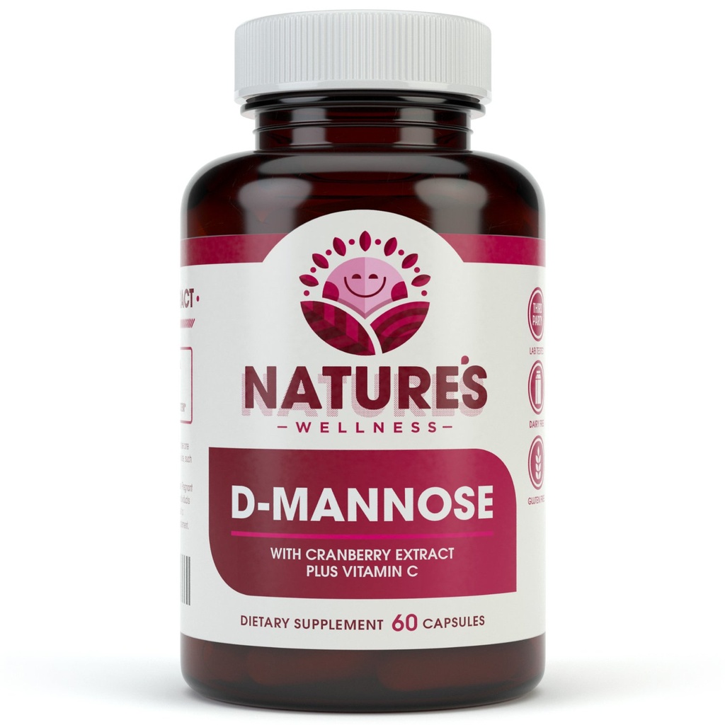D MANNOSE med Cranberry Extract & C-vitamin - Urinary Tract UT Cleanse & Bstige Health - Beskytter mod urinære Tract Infektioner UTI - Natural Sund Flush & Detox Urenheder