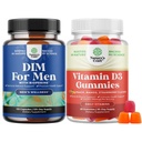 Bundle af avanceret diindolylmethan DIM supplement til mænd og vitamin D3 gummier for daglig wellness for ben muskel & immunforsvar