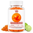 VITA GLOBE collagen gummies - 200mg hydrolyseret collagen type I, II, III, V & X; understøtter hår, hud, negle, joints & Bones 124; skønhed & wellness supplement til kvinder & mænd - 60 Greve (pakke med 1)