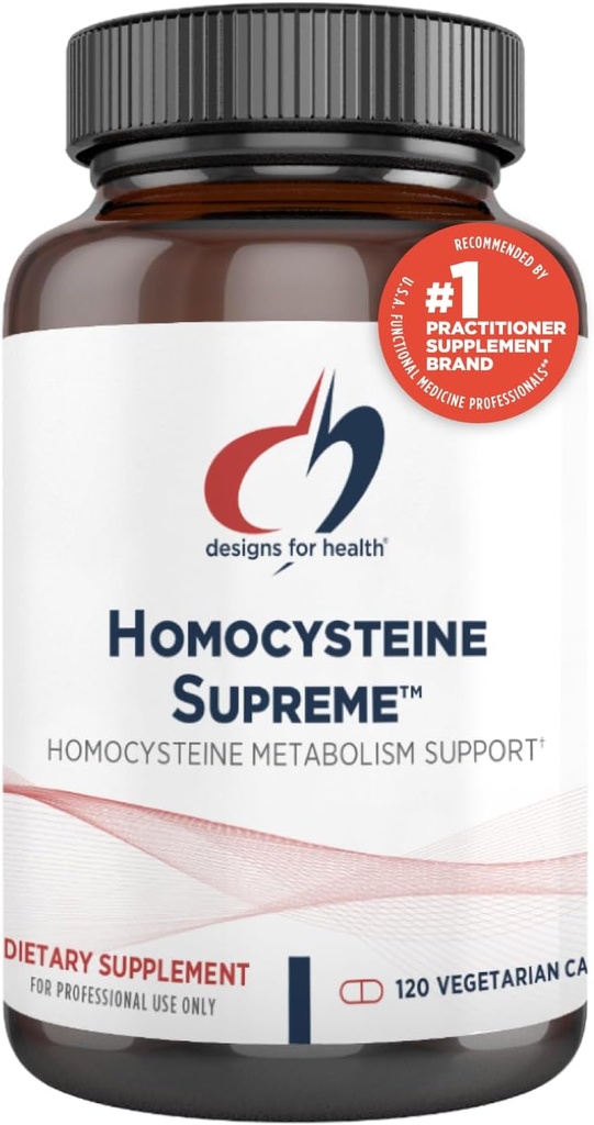Design for Health Homocysteine Supreme - Methylerede B-vitaminer med Riboflavin, B6, B12, Folate, L- Serine & TMG for Brain Support & Heart Health - Methylerede Multivitamin (120 kapsler)