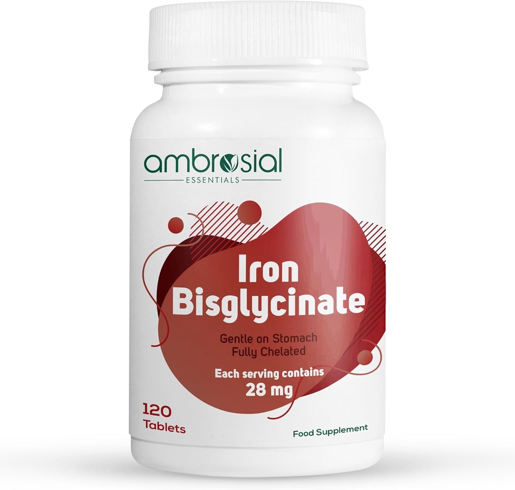 Ambrosialt iron Bisglycinat 28Mg tabletter Pakning med 1- 120 tabletter