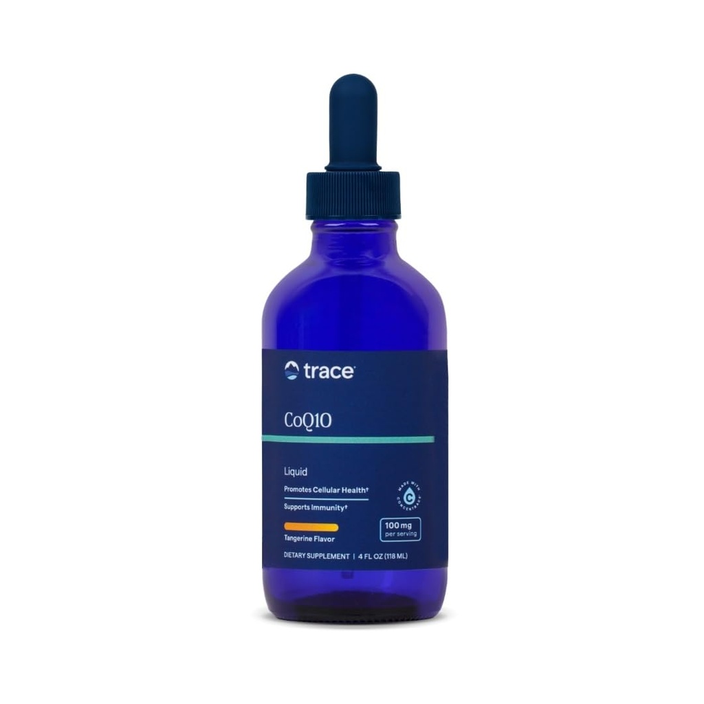 Trace Minerals Liquid CoQ10 100 mg - Flydende supplement til støtte Cellular Health & Immunsystem Funktion - Cell Energy Supplement med Coenzym Q10 & Ionic Trace Minerals - 4 fl oz (24 Servere)