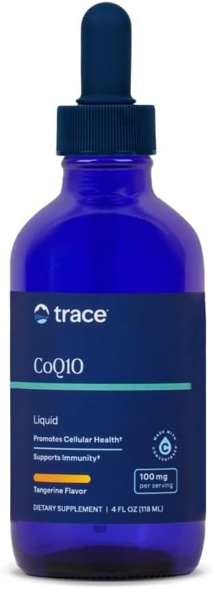 Trace Minerals Liquid CoQ10 100 mg - Flydende supplement til støtte Cellular Health & Immunsystem Funktion - Cell Energy Supplement med Coenzym Q10 & Ionic Trace Minerals - 4 fl oz (24 Servere)