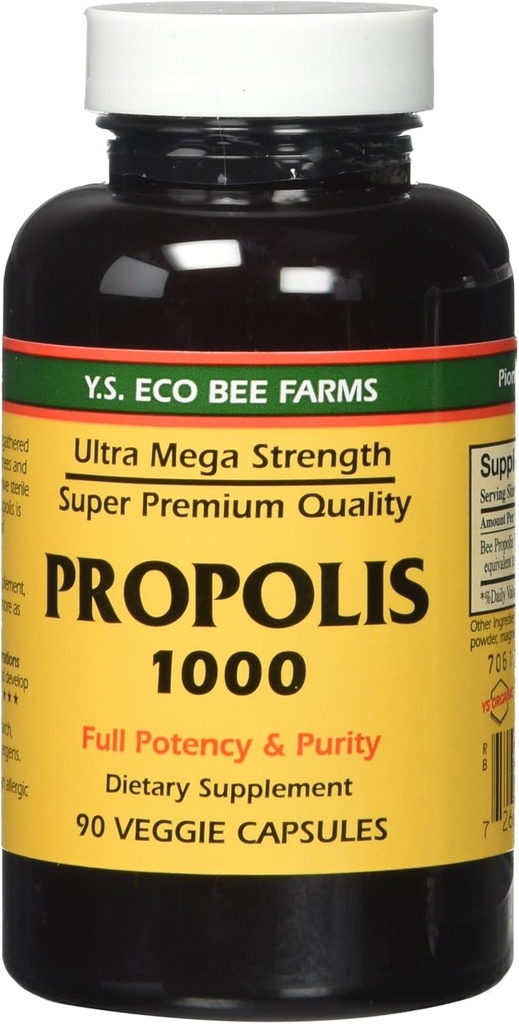 Propolis- Raw Ubehandlet 1000mg Y.S. Organic Bee Farms 90 Caps