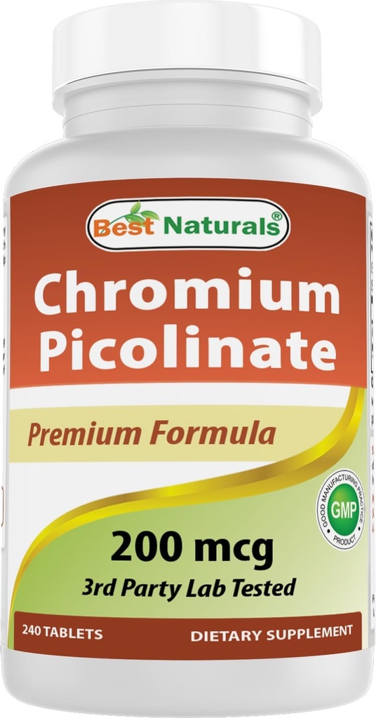 Bedste Naturals Chrom Picolinate Tablet, 200 mcg, 240 Tæl