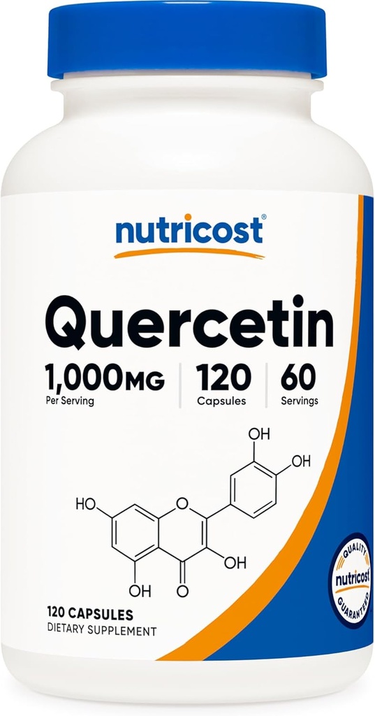 Nutricost Quercetin 1000mg, 120 Kapsler - Vegetariske Kapsler, 60 Servering, 500mg Per Kapsel, Non- GMO, Gluten Free