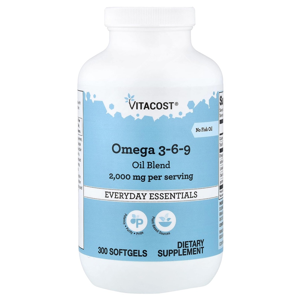 Vitacost Omega 3-6-9 Oil Blend, 300 Softgels (1,000 mg per Softgel)
