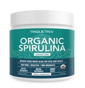 Organic Spirulina Powder - Lavet med Parry ® Spirulina, Kendt for Superior Renhed og Nutrient Density - Vegan Farming - Ikke-bestrålet - Blue- Green Algae Superfood Supplement - 75 Servering - 8 oz