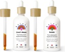 Rainbo Brain Health Bundle, Lions Mane Mushroom Extract + Reishi Mushroom Tincture, Dual Extract Daily Mushroom Tincture for Omfattende immunforsvar, Vegansk flydende Mushroom Kosttilskud