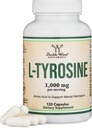 L- Tyrosine 1.000mg per servering, 120 Veggie kapsler (L Tyrosine supplement til hukommelse, opmærksomhed og fokus) Aminosyre, Vegan Safe, Non- GMO af Double Wood