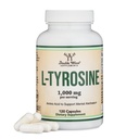 L- Tyrosine 1.000mg per servering, 120 Veggie kapsler (L Tyrosine supplement til hukommelse, opmærksomhed og fokus) Aminosyre, Vegan Safe, Non- GMO af Double Wood