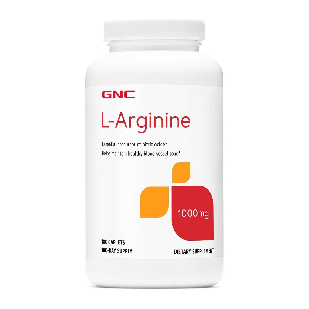 GNC L Arginin 1000mg tillæg, understøtter sunde blodkar Tone, 180 Servering