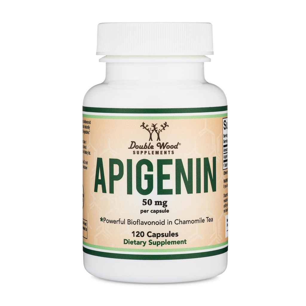 Apigenin Supplement - 50 mg per kapsel, 120 greve (kraftfuld Bioflavonoid Fundet i kamille te for afslapning, søvn, og mood) Senolytiske flavonoler til aging (Gluten Free) af Double Wood